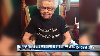 98 year old volunteer recognized for her work