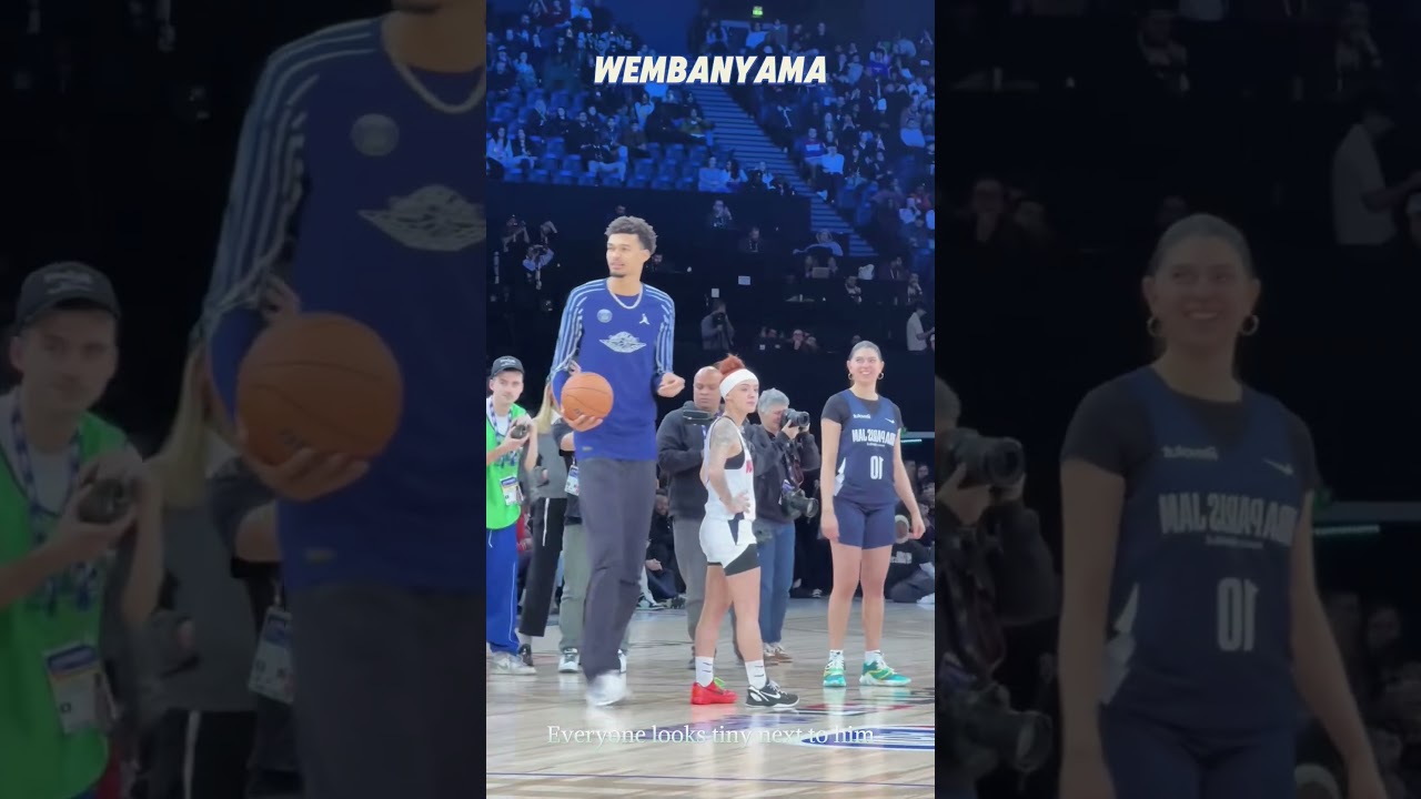 Everyone looks tiny next to him .😭😭#wembanyama #nba #basketball #mvp