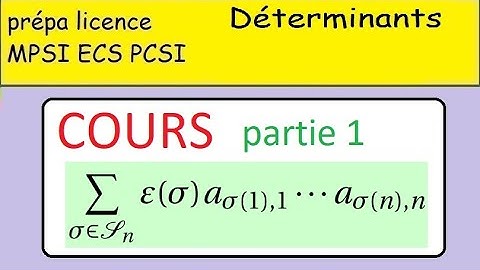 COURS sur le déterminant- Partie 1-Une forme n linéaire alternée -  la formule avec les signatures