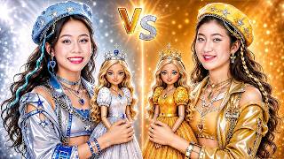 Gold Girl Vs Silver Girl At Barbie Doll Makeover Challenge!