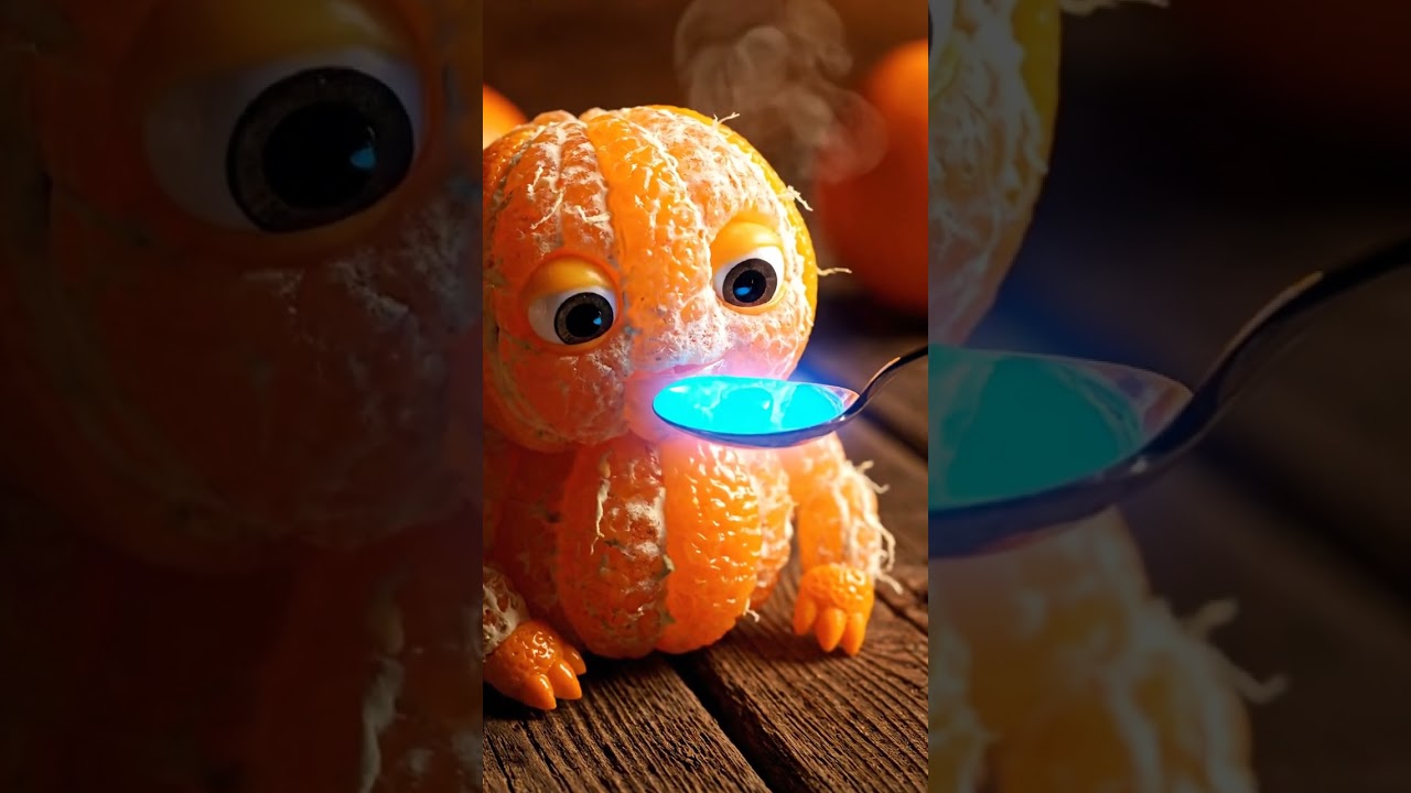 Feeding the Cutest Tiny Orange Baby! Food Art Comes to Life​