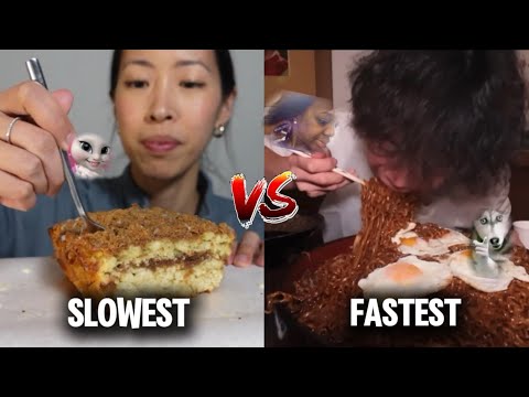 SLOWEST vs FASTEST mukbang eaters.!