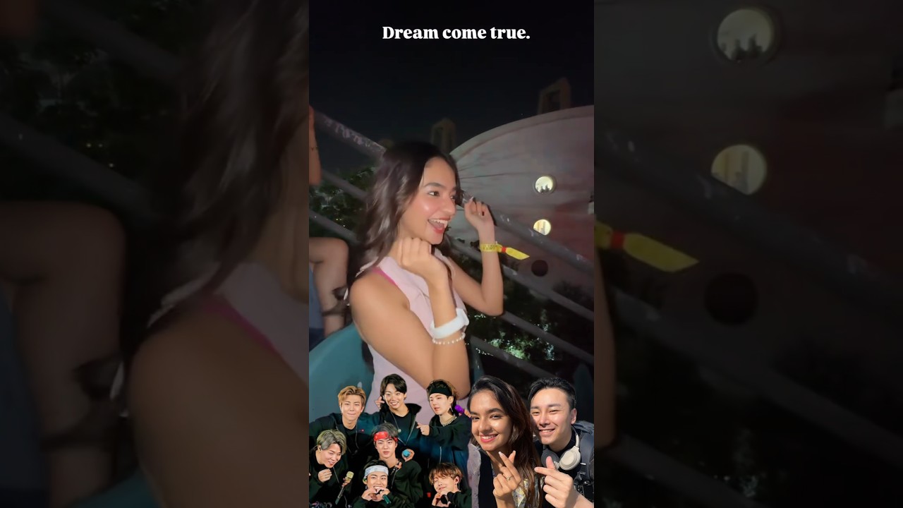 Anushka sen meet BTS 💜 #shortvideo #short