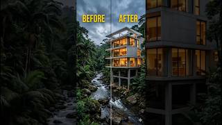Impossible Construction! Jungle River To Modern Villa ✨ #construction #timelapse #viral #shortsfeed