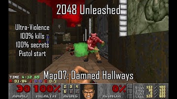 Doom II: 2048 Unleashed - Map07: Damned Hallways (UV-MAX)