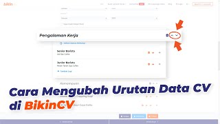 Cara Merubah Urutan Data Cv Di Bikincv