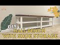 DIY Hall Bench with Shoe Storage!