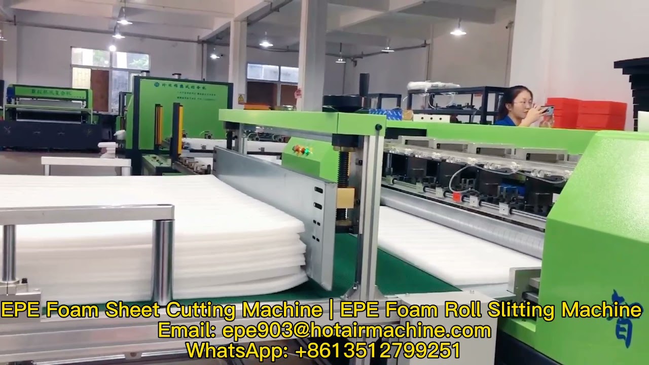 EPE Foam Sheet Cutting Machine EPE Foam Roll Slitting Machine YouTube