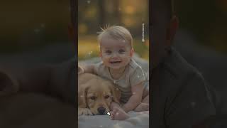 Cute Baby And Furry Friends