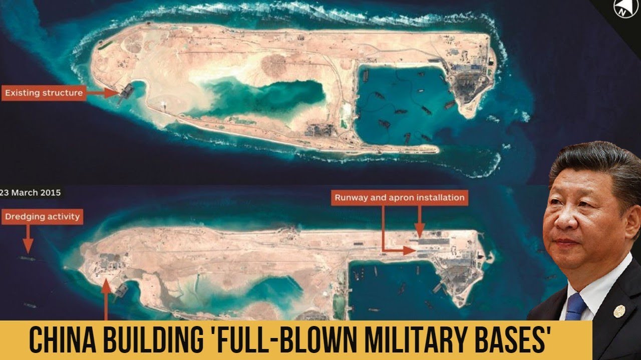 Satellite images show China building 'full blown military bases' on artificial islands