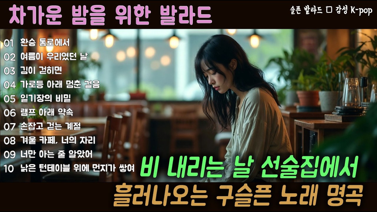 [K-POP] 복잡한 마음을 달래는 선술집 이별 발라드 플레이리스트 20곡｜슬픈 발라드 · 감성 K-pop · #발라드 #이별노래 #감성음악