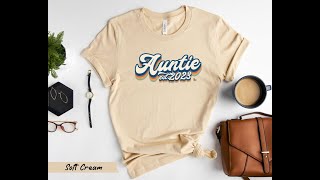 Retro Auntie Est 2023 Shirt Custom Auntie Shirt New Auntie Shirt Gift For New Auntie