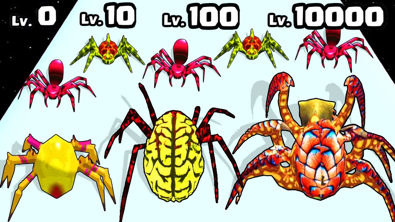 Spider And Insect Evolution Run - Level Up Spider Max Level Gameplay ...