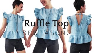 Tシャツ(長袖/七分) SUPER FINE RUFFLE TOPS(LOOPHOLE) Easy Cute Raffle Crop Top Sewing Tutorial - Free Sewing Pattern