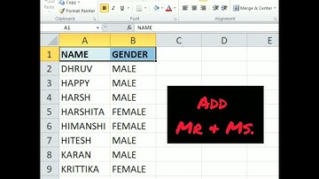 Best Way to Add Mr  and Mrs in front of Name I MS Excel Shortcut Trick