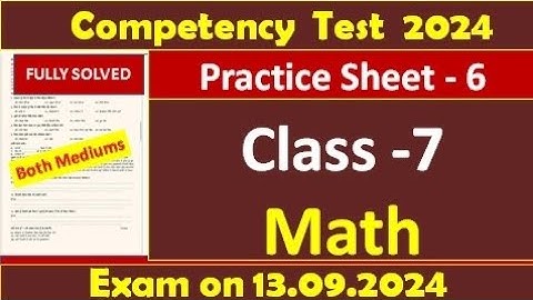 pseb competency based paper class 7th maths worksheet 6 test 2024 Fully solved #pseb #class7 #maths
