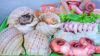 ASMR SEAFOOD PLATTER( SQUID TENTACLE ,JELLYFISH ,EGGS SQUID , PAPER SNAIL )EATING SOUNDS | LINH-ASMR