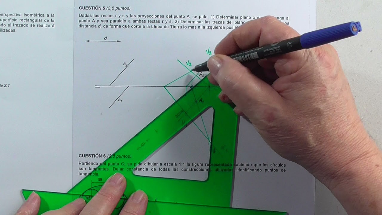 PAU o EBAU (Selectividad) Aragón B. Diédrica. 2021 ordinaria