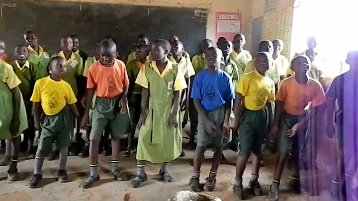 African Children Welcome Song in Uganda Africa