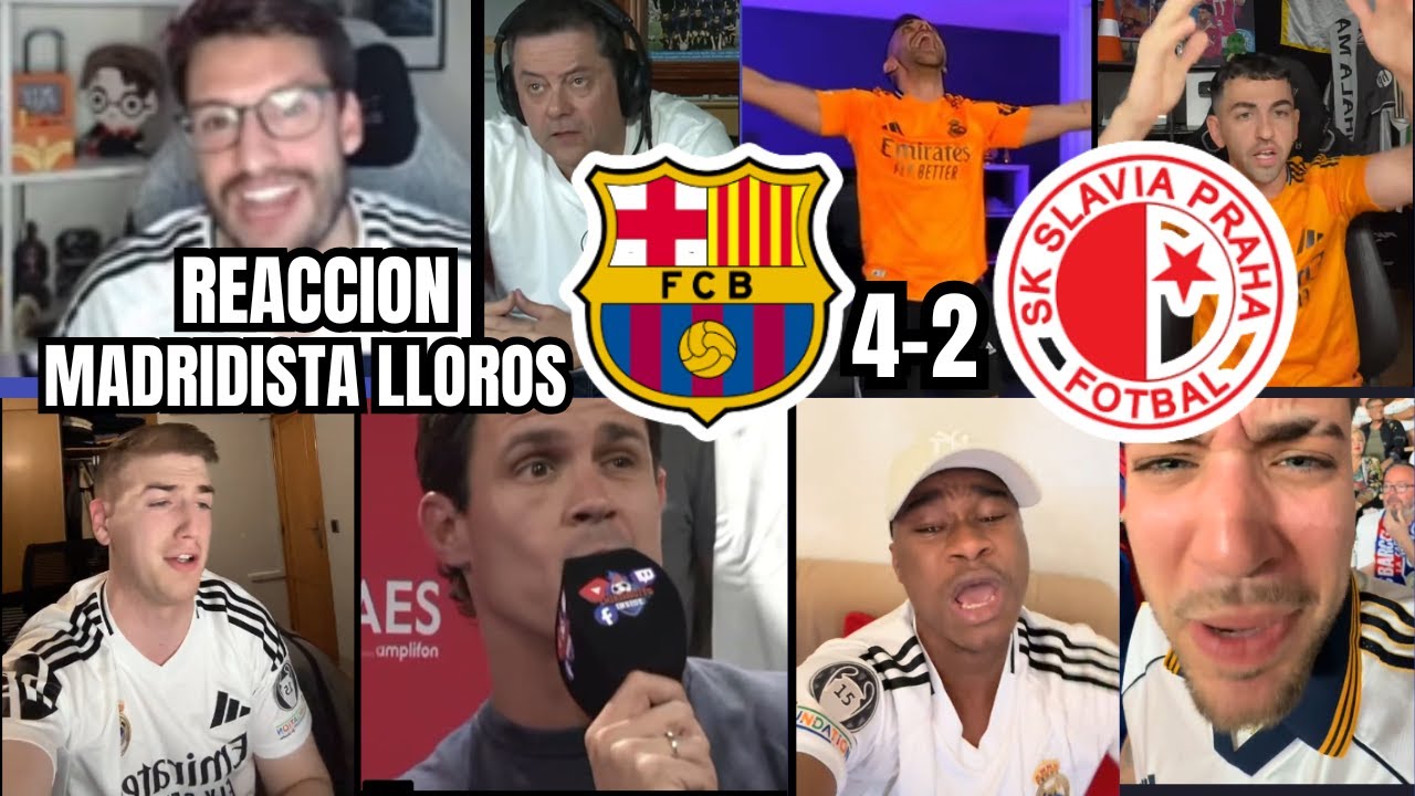 "MEJORES REACCIONES Y LLOROS MADRIDISTAS tras el FC BARCELONA 4-2  SLAVIA PRAGA| ¡IMPERDIBLE!"