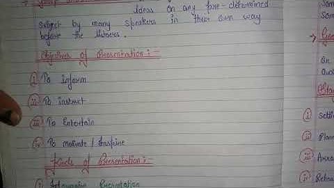 BUSINESS COMMUNICATION  (CHAPTER-10)(PART-19)(OBJECTIVE OF PRESENTATION)