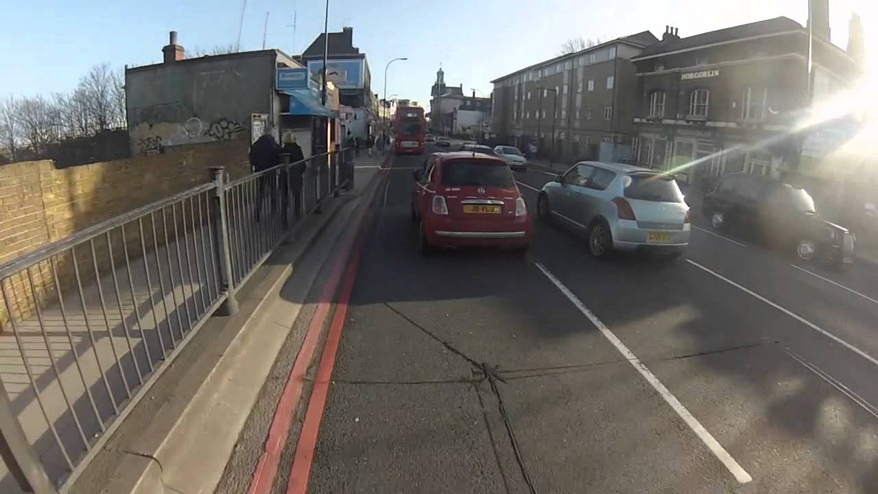 Bus cutting in and car hitting my elbow