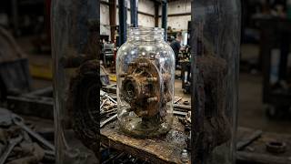 Satisfying Clean ASMR Glass Jar Rust Away 🔥 #shorts