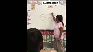 Subtraction, breaking up method. With this method the child will also learn place value.