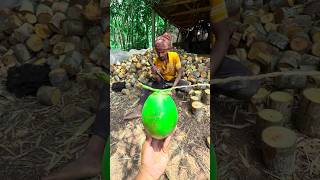 amazing making wooden green coconut using wood.#shortsfeed #woodscraft