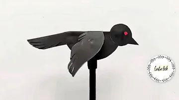 Crow Flying Bird Puppet | Paper Craft | Wing Flapping | Crow Stick Puppet | Easy Craft  Thirsty Crow