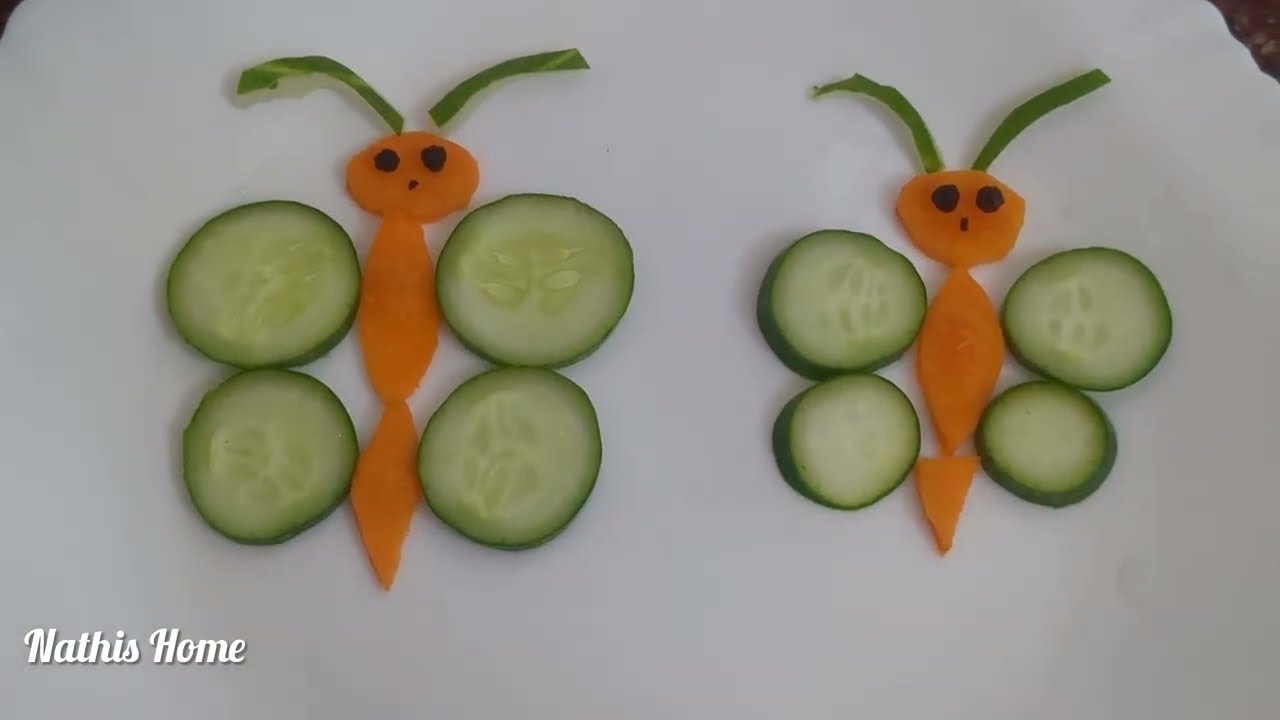 cucumber carving/Carrot carving/Art in vegetable/Food decoration/carving/