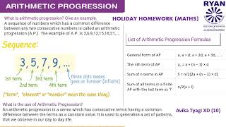 Arithmetic Progression | Class 10 | PPT | Summary + Formulas