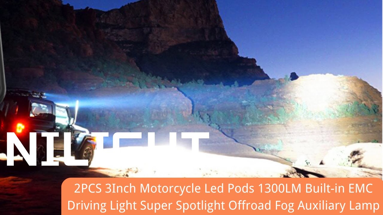 Nilight 3” Motorcycle LED Pods Test | 1300LM Super Spotlight | 10° Beam Performance