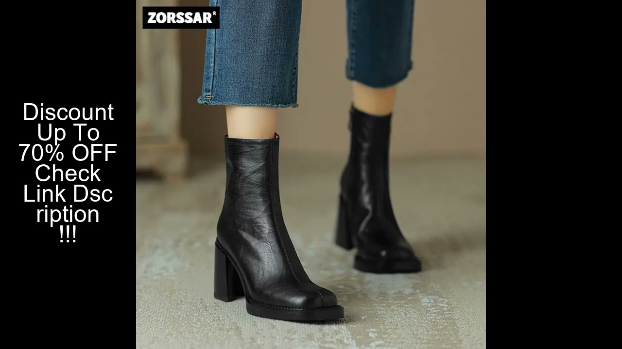 Chelsea Boots Women Ankle Boots High Heels Shoes 2024 New Female Stylish Retro Genuine Leather Short