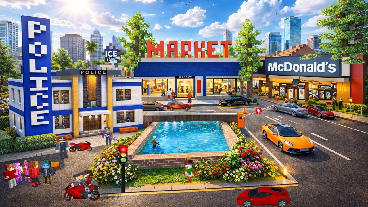 School Party Craft – SHOCKING Chaos! I Turned My City into a POLICE Station & McDonald’s 🚨😱