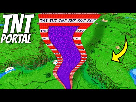 I found a CROOKED TALLEST PORTAL in Minecraft ! What's INSIDE the TNT  PORTAL ?