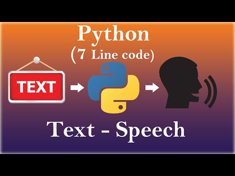 Text to Speech using Python (7 line code) | Python Project | Beginner Project | Python
