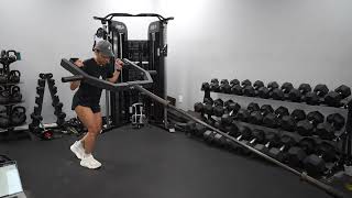 Viking split stance overhead power press