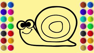 Coloring Turbo Snail Using Colored Sand Sand Painting Coloring Page