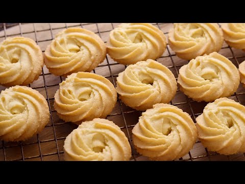 Butter Cookies Recipe 黄油曲奇 超酥松 分享曲奇花纹不消失的秘诀