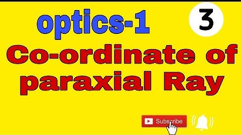Coordinates of Paraxial Ray | Optic-1 | B.sc/B.tech/B.hons/Gate/Net