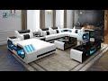 Omont modern leather sectional with console  futuristic furniture   jubilee furniture