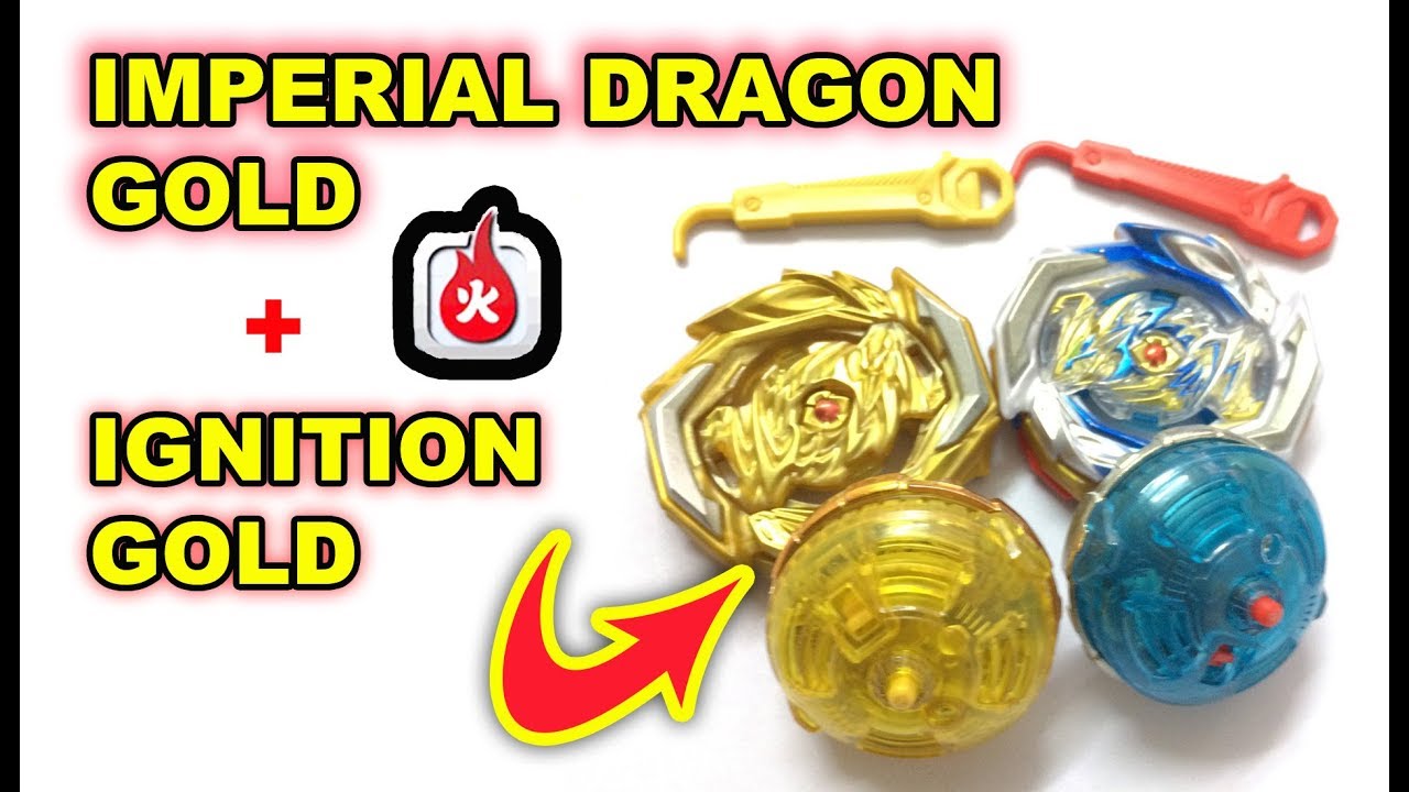 BEYBLADE IMPERIAL DRAGON GOLD + NEW GOLD IGNITION DRIVER VS IMPERIAL