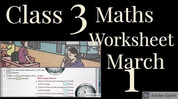 Class 3 Maths Worksheet March 1 time