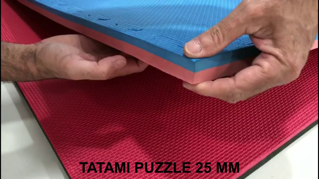 Tatami Puzzle 2,5cm 100x100cm - Efecto Madera/Negro