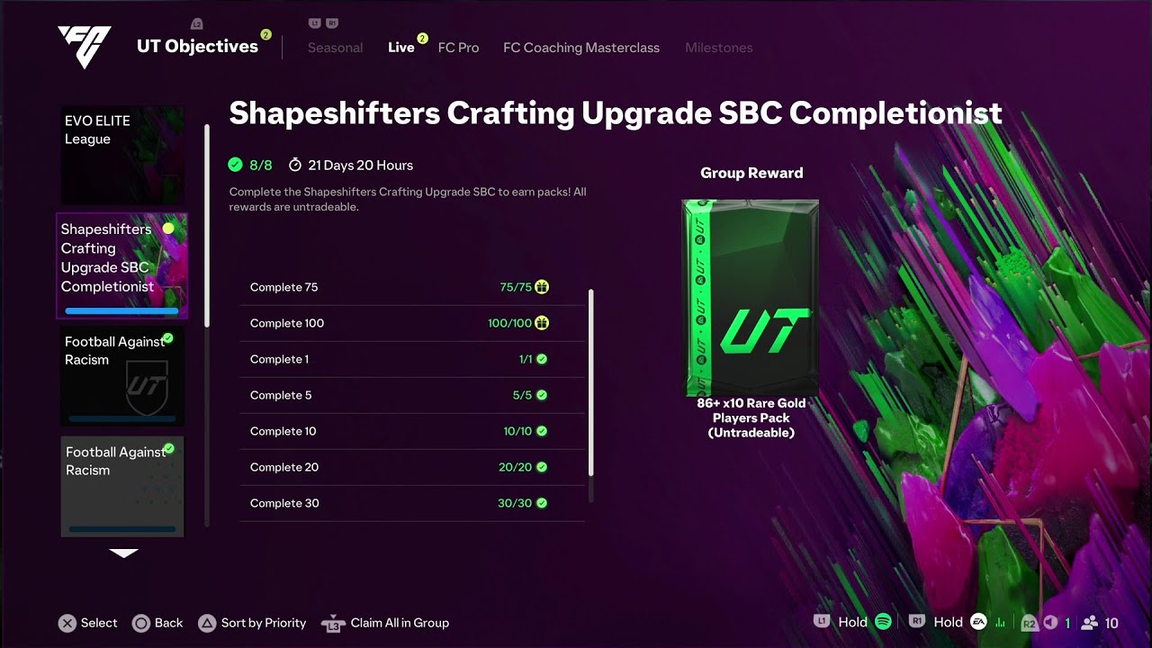 SHAPESHIFTERS CRAFTING UPGRADE SBC COMPLETIONIST (FC 25: PART 818)