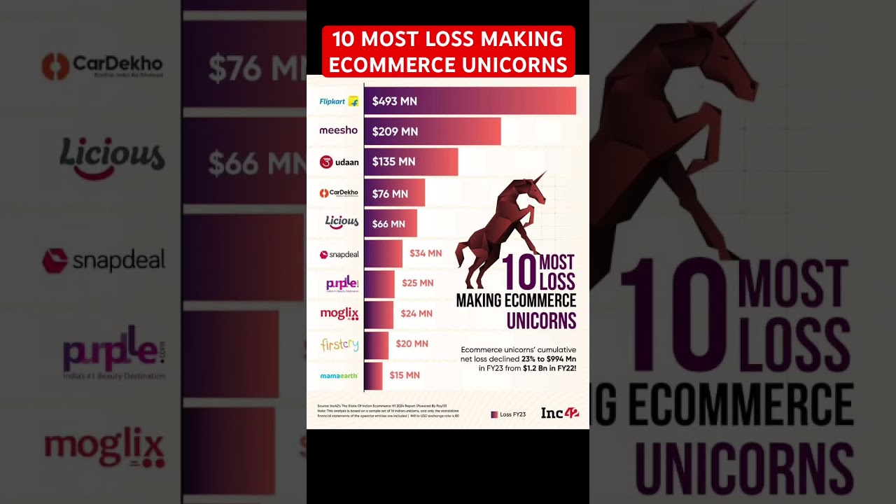 10 MOST LOSS MAKING ECOMMERCE UNICORNS 🦄 