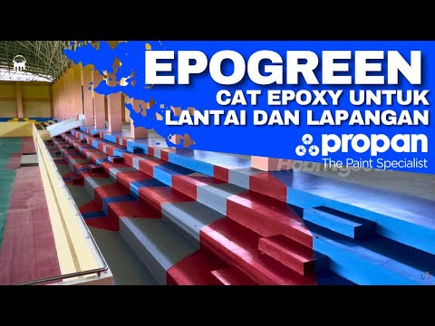 Cat Epoxy EPOGREEN dari Propan - Pengecatan Tribun Berpola Lapangan Gor Paku Bumi Kabupaten Magelang