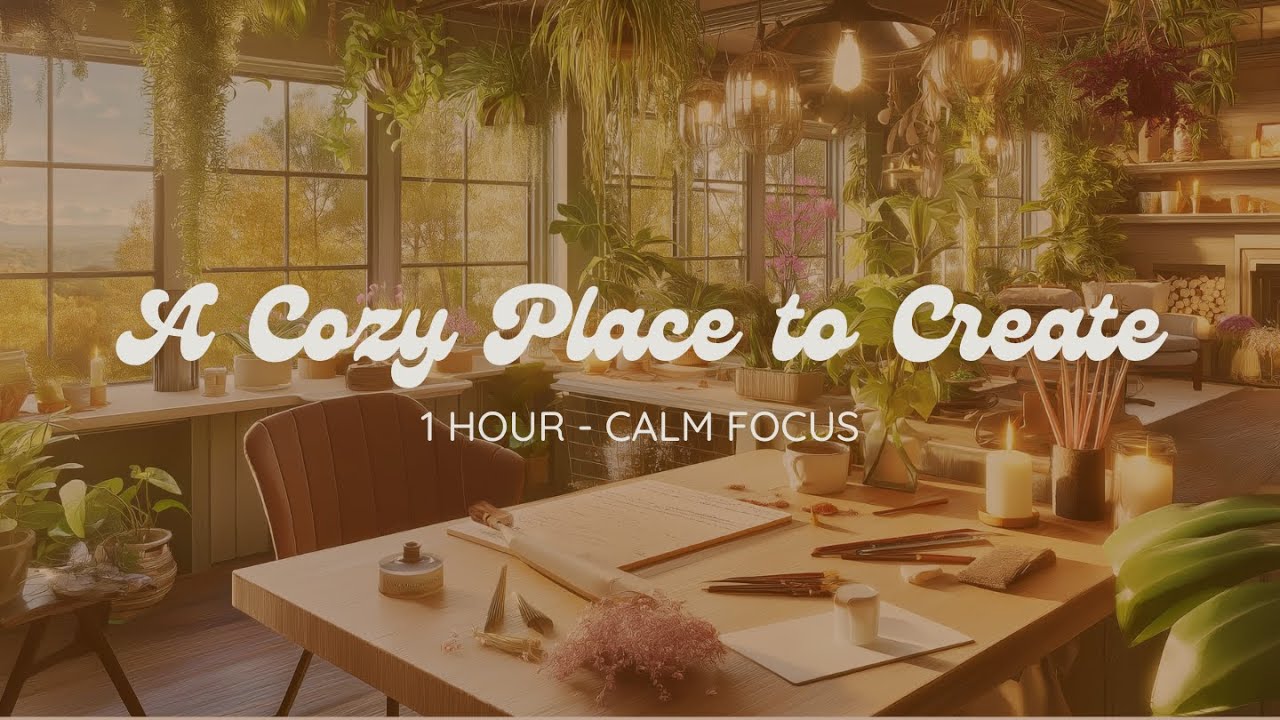 Calm Crafting Music ✨ 60-70 BPM Focus Music for Creative Flow | Cozy Studio Ambience (1 Hour)