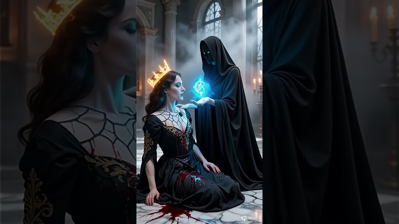 Cinematic epic with sweeping orchestral score,  the Spider Queen 